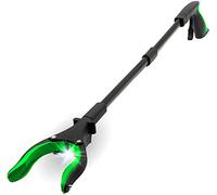 Luxet Pince de préhension magnétique en aluminium de 81,3 cm avec lumière LED, légère, pliable, outil de ramassage pour personnes âgées, attrape les déchets, vert