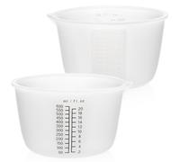 Luxeu Mesurer en Silicone avec Gradué, 2 Pièces Verre Doseur Silicone 600ml, Bol Doseur pour Resine Epoxy, Réutilisable Measuring Cups pour Moules Coulée Résine Époxy, Bricolage Main