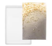 Luxeu Moule Silicone Resine Epoxy Grand, Moule Resine Epoxy Plateau Rectangulaire, Lavable et Réutilisable, pour Assiettes à Fruits, Assiettes à Thé, Dessous de Verre