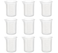 Luxeu Petit Gobelet Doseur en Silicone, 9 Pièces Verre Doseur Silicone 100ml, Mesurer Gradué pour Résine, Antiadhésives Measuring Cups pour Moule Resine Epoxy, Art Craft, Laboratoire