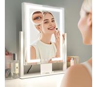 LuxeVue Miroir de Maquillage avec Lumières Lumière Hollywood Miroir avec 3 Couleurs et dimmables Miroir Hollywood de Table Tactile Écran Réglable à 360 Degrés