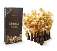 Luxflair Cônes d'encens Masala Copal (25 encens), 100% Naturel, avec des résines Finement moulues. Authentique & fabriqué à la Main en Inde