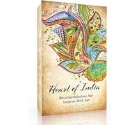 Luxflair Lot de 12 Paquets de bâtonnets d'encens Heart of India Mélange Naturel et Durable de Bois de Santal, Patchouli, encens