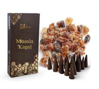 Luxflair Masala Cônes d'encens au benjoin (25 Bougies d'encens), 100% Naturel, avec des résines Finement moulues. Fabriqué à la Main en Inde