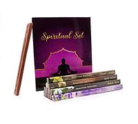 Luxflair Set de bâtonnets d'encens spirituels, 8 arômes différents, y Compris Un Porte-Baguettes en Bois de Rose Fait à la Main