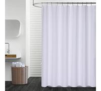 LuxFocus Rideau de douche blanc, hôtel de luxe 180 g/m² Heavy Duty Épais moderne en polyester rayé Rideau de douche lavable, blanc, 183 x 198 cm (72 x 77 pouces)