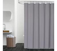 LuxFocus Rideau de douche gris, hôtel de luxe 180 g/m² Heavy Duty Épais moderne en polyester rayé Rideau de douche lavable, blanc, 183 x 183 cm (72 x 72 pouces)