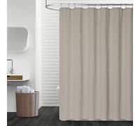 LuxFocus Rideau de douche kaki, hôtel de luxe 180 g/m² Heavy Duty Épais moderne en polyester rayé Rideau de douche lavable, blanc, 183 x 244 cm (72 x 96 pouces)