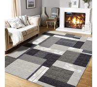 LuxFocus Tapis moderne et bohème chic, lavable en machine, motif géométrique, pour salon, canapé, dortoir, table basse, table à manger, bureau, chambre à coucher, 160 x 230 cm, gris marron