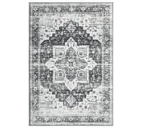 LuxFocus Tapis Oriental Vintage Résistant à l'Eau et à la Tache, Intérieur Antidérapant Poils Courts de Design Oriental pour Chambre Salon Salle à Manger Cuisine 80x150cm Gris