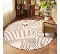 LuxFocus Tapis rond pour salon 120 cm - Lavable et moderne - Antidérapant - À poils courts - Sans frottement - Pour bureau, chambre à coucher, couloir - Orange
