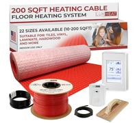 LuxHeat Système de chauffage au sol électrique 200 m² - Système de plancher chauffant 240 V avec thermostat programmable UDG4 avec GFCI, câble chauffant, membrane de découplage, capteur de sol et