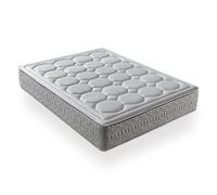 LUXIABED Matelas 150X190 cm Réversible, Haut Confort, Noyau à Ressort Ensaché, Ressorts Ensachés Visco, Ferme Moyenne, Couleur Grise, Modèle RoyalFresh Épaisseur 32 cm