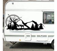 LUXINSHISU Autocollant autocollant pour véhicule de montagne boussole de camping camping-car exploration forestière autocollant pour voiture