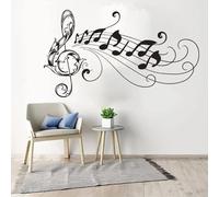 LUXINSHISU Autocollant mural en forme de note de musique étiquette de musique autocollant mural décoration en vinyle pour chambre d'enfant