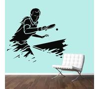 LUXINSHISU Autocollant mural en vinyle pour salle de fitness joueur de tennis de table compétition