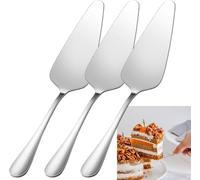 Luxiremi Pelle à gâteau Lot de 3, Couteau à gâteau de mariage et Serveur Set, Argent Coupeur de gâteau, Bords dentelés Serveur Pizza Coupeur de gâteau Spatule pour cuisine, fête et mariage
