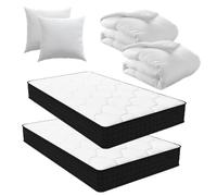 Luxirest Lot de 2 Pack Matelas 90x190,Ensemble Matelas et Couette et Oreiller,1 Personne, 15cm Épaisseur