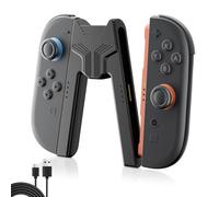 LuxiSync Poignée de charge pour Switch 2, support ergonomique pour contrôleur V avec câble USB-C et indicateur LED pour une charge rapide tout en jouant - pour Switch2 (modèle 2025)