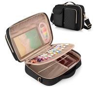 LUXJA Étui de bible pour femme avec emplacements pour stylos amovibles, étui de bible avec plusieurs poches et bandoulière (brevet en attente), noir