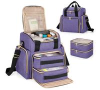 Luxja Grand Sac de Médecine avec 2 Étuis Amovibles, Sac de Rangement de Médicaments avec Plusieurs Sections de Rangement (Adaptées aux Voyages ou à la Maison), Violet