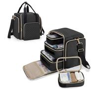 Luxja Grand Sac de Médecine avec 4 Etuis Intérieurs Amovibles, Sac de Rangement de Médicaments (Sac Seulement), Noir