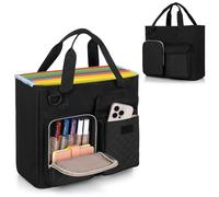 LUXJA Organiseur de fichiers vertical pour dossier suspendu au format lettre, organiseur de documents portable avec poche pour tablette (jusqu'à 32,8 cm), sac uniquement, noir