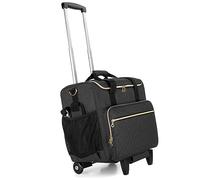 Luxja Sac à roulettes pour Professeur avec Chariot Détachable, Sac de Transport pour Enseignant, Noir