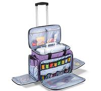 Luxja Sac de Machine à Coudre avec Chariot Détachable, Sac Machine à Coudre avec Coussin Amovible, Sacoche Machine à Coudre pour Accessoires de Coudre,Violet