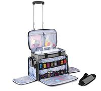 Luxja Sac de Machine à Coudre avec Chariot Détachable, Sac Machine à Coudre avec Coussin Amovible, Sacoche Machine à Coudre pour Accessoires de Coudre, Gris