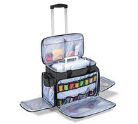 Luxja Sac de Machine à Coudre avec Chariot Détachable, Sac Machine à Coudre avec Coussin Amovible, Sacoche Machine à Coudre pour Accessoires de Coudre, Noir