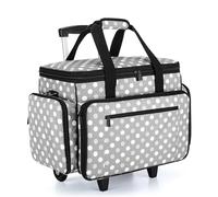 Luxja Sac de Machine à Coudre avec Chariot Détachable, Sac Machine à Coudre avec Coussin Amovible, Sacoche Machine à Coudre pour Accessoires de Coudre, Points Gris