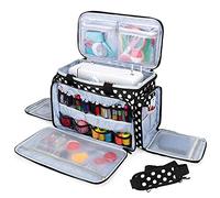 Luxja Sac Machine à Coudre avec Coussin Amovible, Sac pour Machine a Coudre, Sacoche Machine à Coudre pour Accessoires de Coudre, Points Noirs