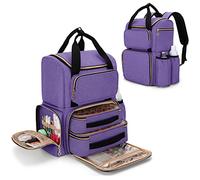 Luxja Sac pour Rangement Vernis à Ongle (Version Sac à Dos) pour 70 Bouteilles et Une Lampe à Ongles, Étui pour Vernis à Ongles avec 2 Sacs Amovibles, Range Vernis a Ongles (Sac Seulement), Violet