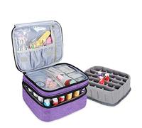 Luxja Sac pour Vernis à Ongles pour Vernis à Ongles et Manucure | Double Couche Étui de Rangement pour Vernis à Ongles Peut Contenir 30 Bouteilles (15 ML - 0,5 FL.oz)