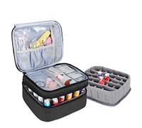 Luxja Sac pour Vernis à Ongles pour Vernis à Ongles et Manucure | Double Couche Étui de Rangement pour Vernis à Ongles Peut Contenir 30 Bouteilles (15 ML - 0,5 FL.oz)