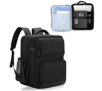 Luxja Sacoche pour Vidéoprojecteur avec Pochette pour Ordinateur Portable de 15,6 Pouces, Sac à Dos pour Projecteur avec 2 Grands Compartiments, Noir