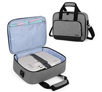 Luxja Sacoche pour Vidéoprojecteur, Malette de Transport pour Vidéoprojecteur Et Accessoires (pour la Plupart des Grands Projecteurs), 34,3 CM x 25,4 CM x 10,8 CM, Gris