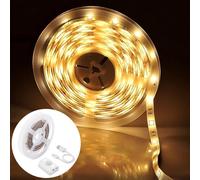 LUXJET Bande Lumineuse LED Autocollante Rechargeable Bande LED USB avec Detecteur de Mouvement Blanc Chaud 1,5m avec Marche/Arrêt Automatique pour Closet, Chambre, Escaliers, Cuisine