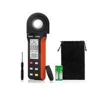 Luxmètre Luxmètre numérique Haute précision -5000A, pla étendue de 1 à 400000 lux, commutateur d'unités Lux/FC, Enregistrement Max/Min, écran intégré(Grijs)