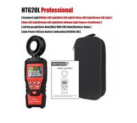 Luxmètre numérique Luxomètre Numérique Professionnel Haute Précision HT620 HT620L, 180°, avec Capteur De Lumière Rotatif pour Maisons, Agriculture et entrepôts(HT620L with LED)