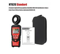 Luxmètre numérique Luxomètre Numérique Professionnel Haute Précision HT620 HT620L, 180°, avec Capteur De Lumière Rotatif pour Maisons, Agriculture et entrepôts(HT620 Standard)