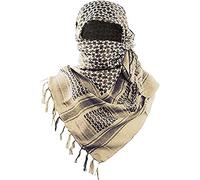 Luxns Foulard Keffieh Shemagh militaire tactique désert 100 % coton, pour homme et femme, beige, taille unique