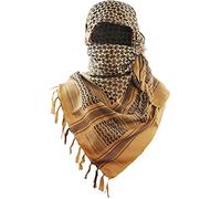 Luxns Foulard Keffieh Shemagh militaire tactique désert 100% coton, pour homme et femme, Marron, taille unique