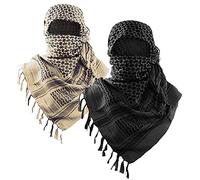 Luxns Foulard Keffieh Shemagh militaire tactique désert 100 % coton, pour homme et femme, taille unique