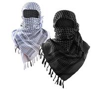 Luxns Foulard Keffieh Shemagh militaire tactique désert 100% coton, pour homme et femme, taille unique