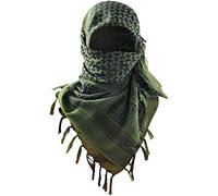 Luxns Foulard Keffieh Shemagh militaire tactique désert 100% coton, pour homme et femme, vert, taille unique