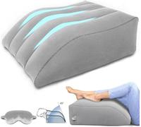 LuxoCare Coussin veineux Gonflable et Masque de Sommeil - Coussin cale pour Dormir, récupération chirurgicale - Coussins veineux pour soulager Les Jambes et favoriser la Circulation (Gray)