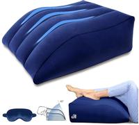 LuxoCare Coussin veineux Gonflable et Masque de Sommeil - Coussin cale pour Dormir, récupération chirurgicale - Coussins veineux pour soulager Les Jambes et favoriser la Circulation (Blue)