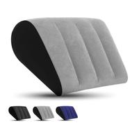 LuxoCare Oreiller Cale Gonflable pour La Maison - Oreiller Cale Gonflable Portable pour Dormir, éLéVation des Jambes, Lit, Voyage, Camping, Gonflage Rapide (Gris)